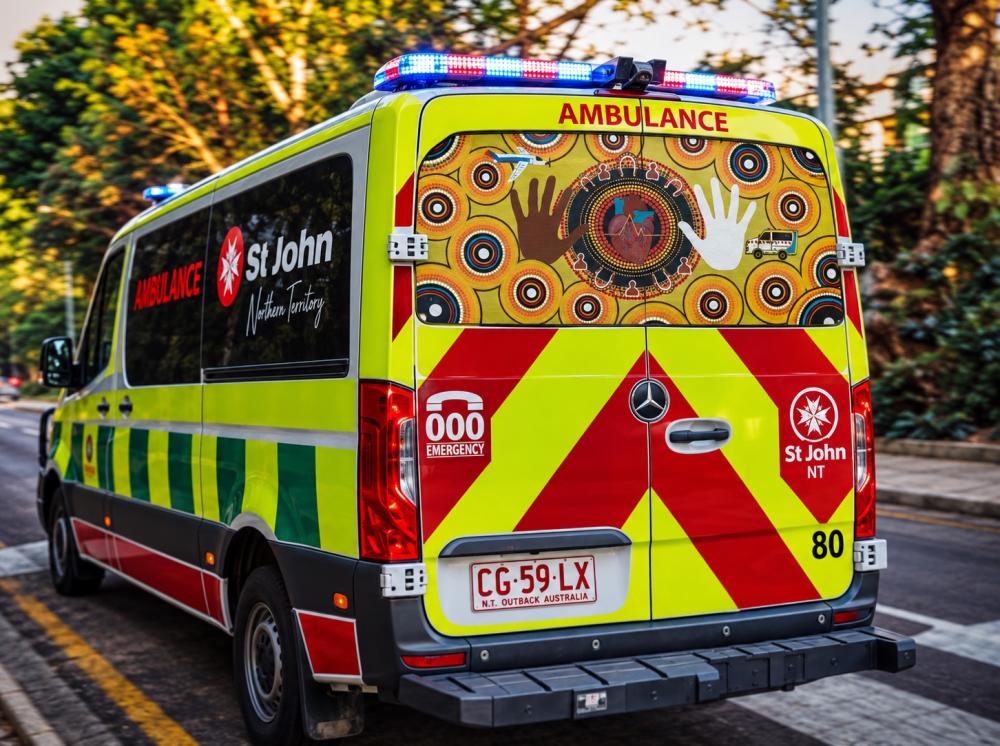Saving Lives ambulance livery mock-up - AI generated, demo only