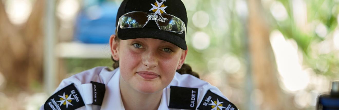 St John NT Cadet Ashleigh writing.