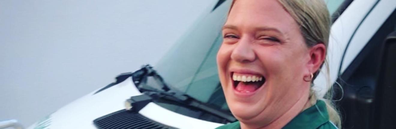 Tamara laughing.