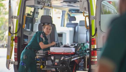 Paramedic Moving Stretcher