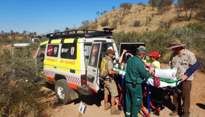 Saving patient in the Outback.