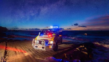 Ambulance in the night.