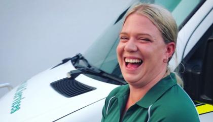 Tamara laughing.