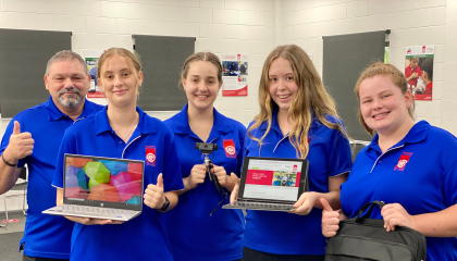 Darwin Youth Members holding new equipment.