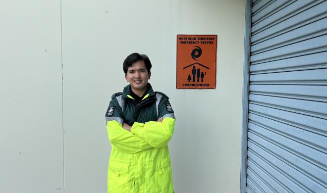 Rahmat at the cyclone shelter