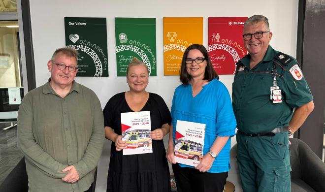 St John NT's Mental Health and Wellbeing Team (L-R) Richard Lewandowski, Nardi Ling, Natalie Wilson and Darryl Shaw