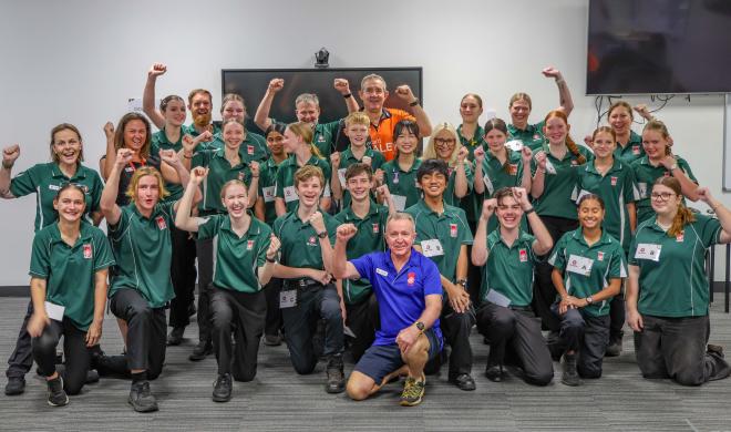 NT Youth Comp competitors and leaders with Deputy Chief Min., Hon Gerard Maley MLA