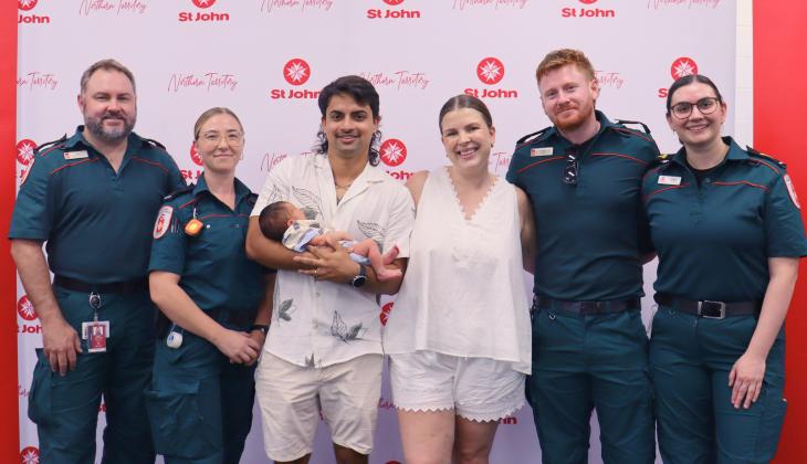 Roadside welcome for baby Austin