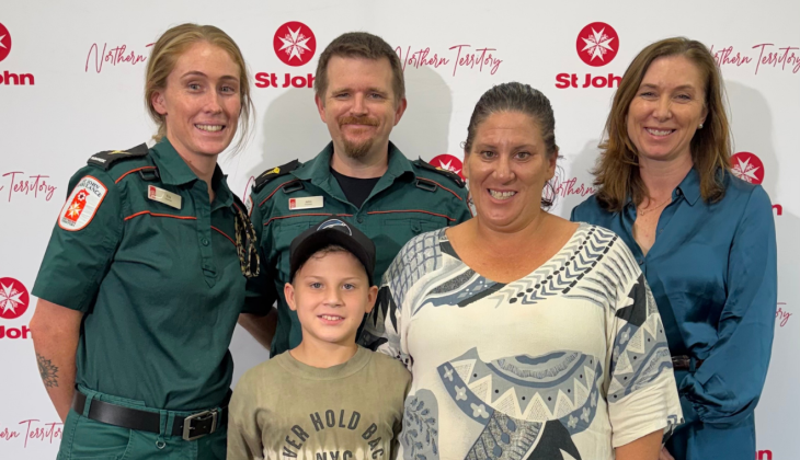 Harrison Grey, Paula Apostoles, Paramedics Ella McCue and John Payne, and CEO Abigail Trewin