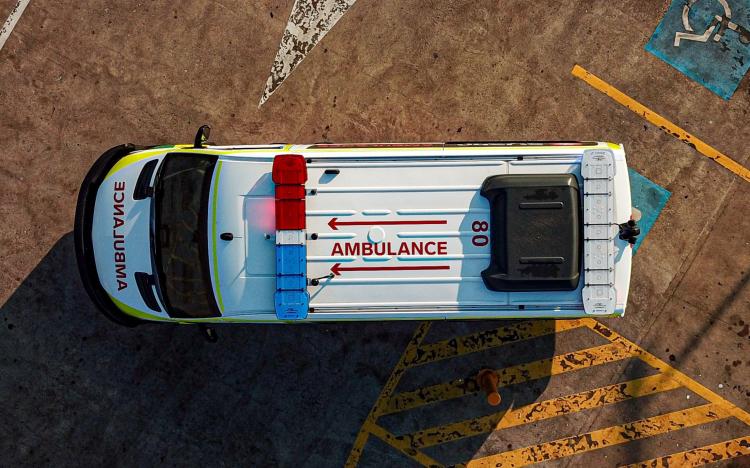 Top of ambulance.